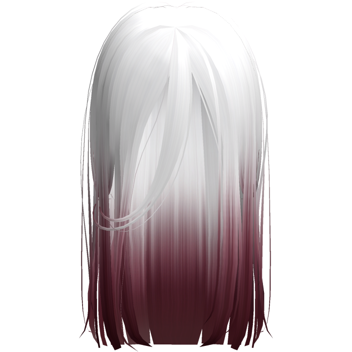 Long Messy Goth Horror Hair In White Red
