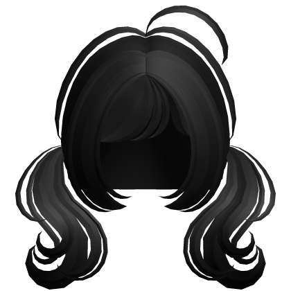 ♡꒱ cutesy black low wavy baby pigtails Roblox item