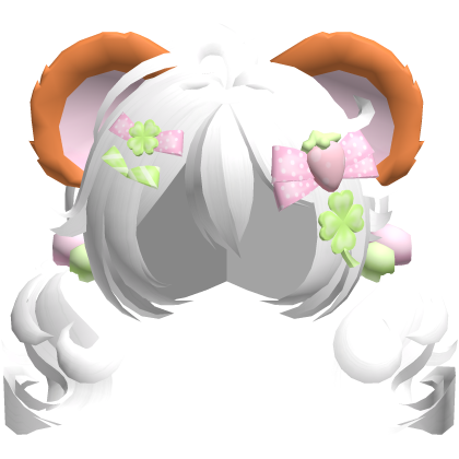 🍀 hamtaro hamster clover pigtails in white