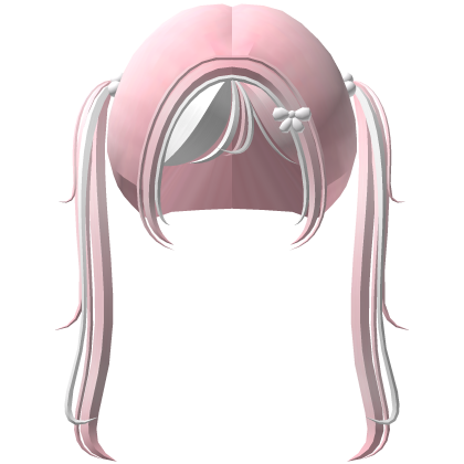 ♡︎ ꒰ kawaii bobble pigtails in pink & white ა Roblox item