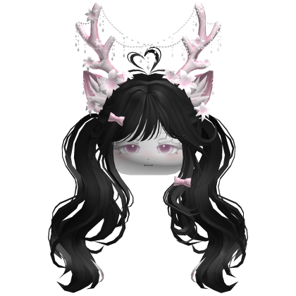 Ethereal Christmas Fairy Fawn Pigtails w/ Antlers