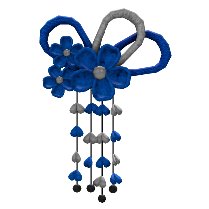 Blue Traditional Japanese Flowers Hairpin