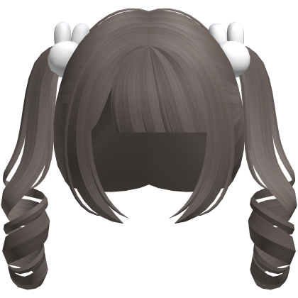 kawaii cutecore curly bunny ash brown pigtails