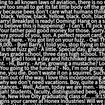 the entire bee movie script