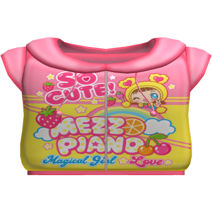 ♡ Mezzo piano hoodie Pink and Yellow Roblox item
