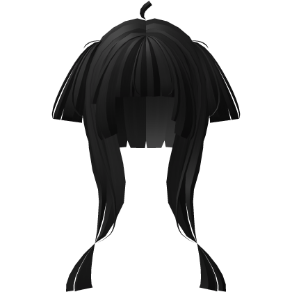 straight blunt short pigtails in black