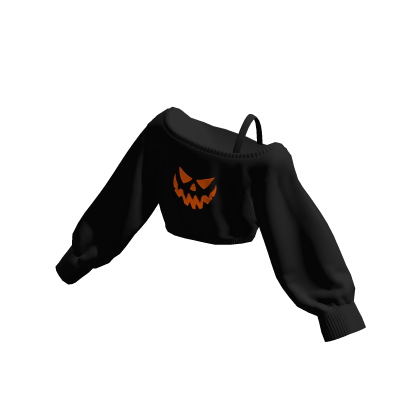 Halloween Off Shoulder Oversized Shirt Cropped thumbnail