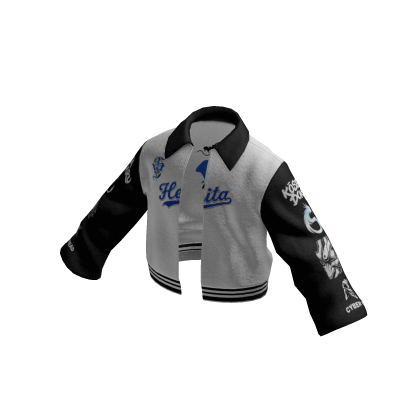 Black and White Biker Varsity Jacket