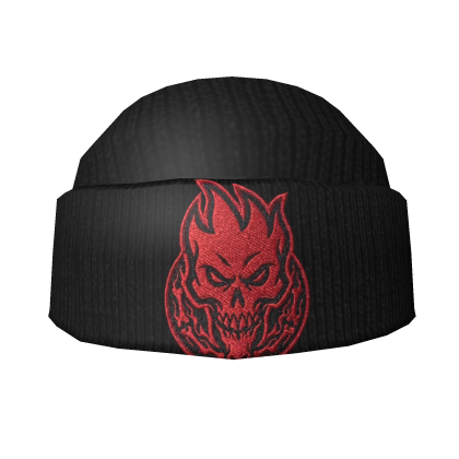 Skullred flame cuffed beanie Roblox item