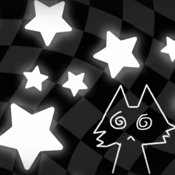 Black Emo Cat w/ Stars