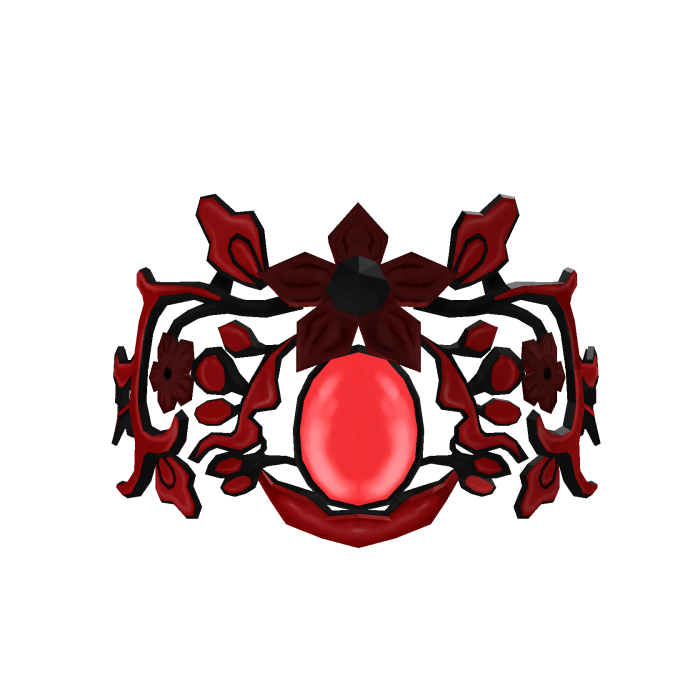 Red Black Tiara with glowing Crystal