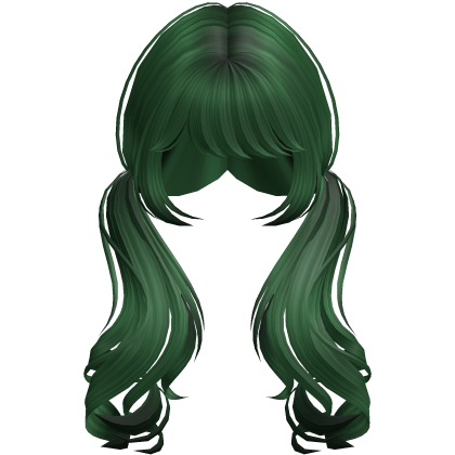 Green Swirly Long Pigtails Roblox item