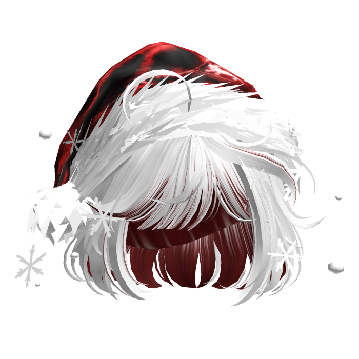 Christmas Cute Hair w/Santa Hat (White&Red)