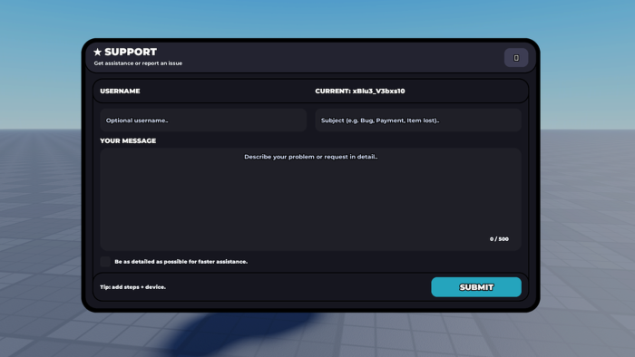 Support Panel UI V1.5 preview 2