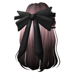 Pretty Pink and Black Hair with black bow