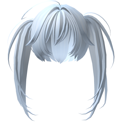 messy asymmetrical moe pigtails in pastel blue Roblox item