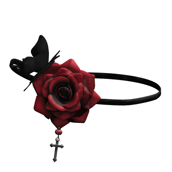 Red Gothic Rose Headband