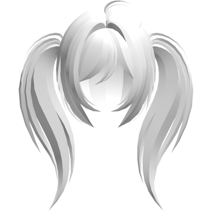 moe emo long fluffy side ponytails white