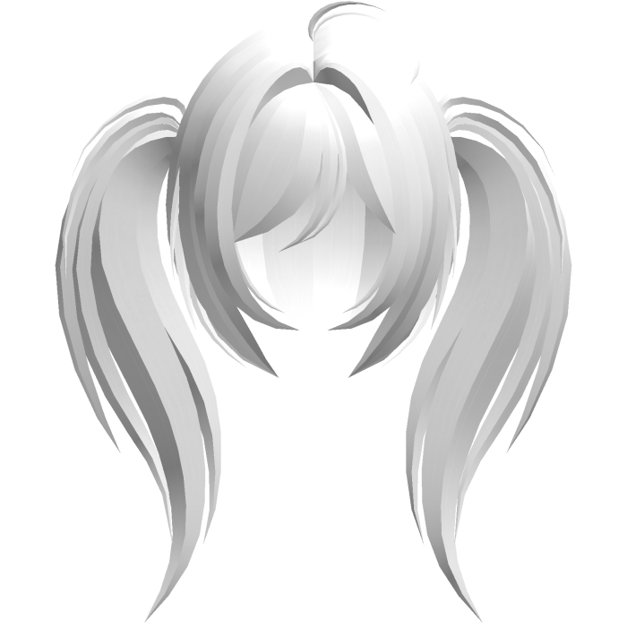 moe emo long fluffy side ponytails white