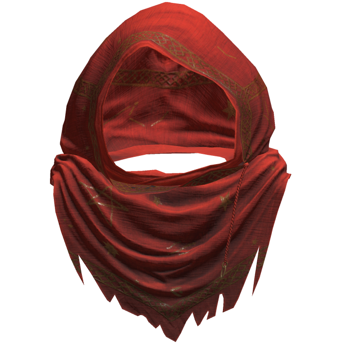 Red Sorcerer Distressed Rune Hood