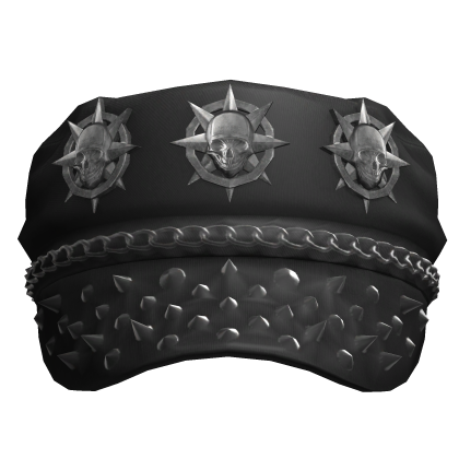 Black Y2K Goth Emo Captain Hat Roblox item