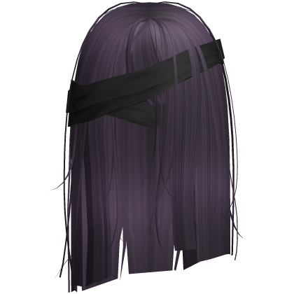 Horror Purple Short Hair w Black Bandages Roblox item