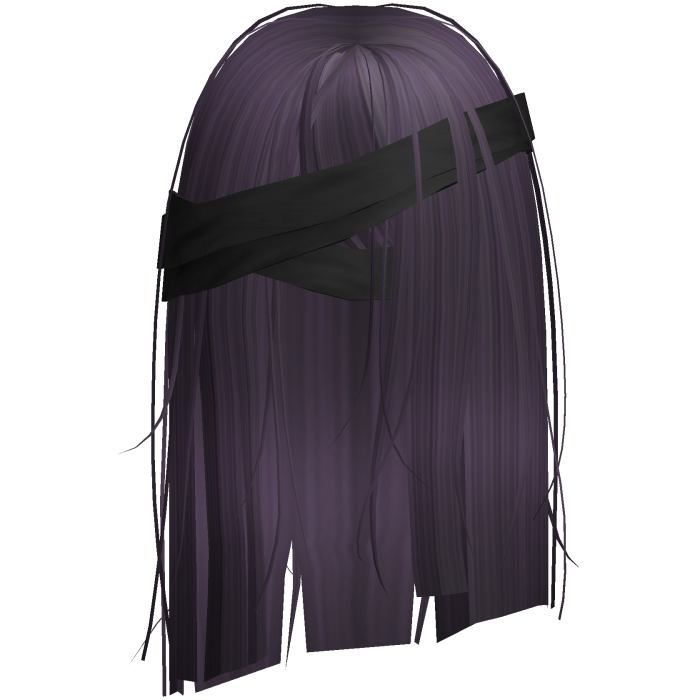 Horror Purple Short Hair w Black Bandages
