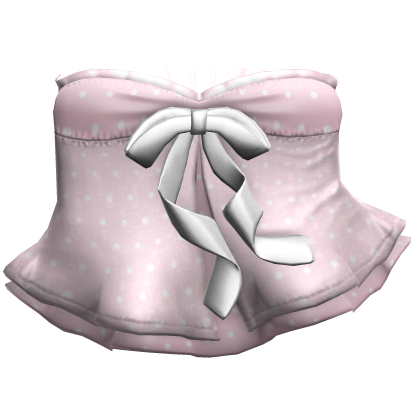 ♡ layered lace dress with pink polka dots Roblox item