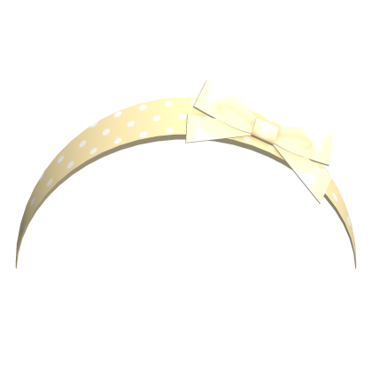 ♡ Yellow Polka Dot Bow Headband Roblox item