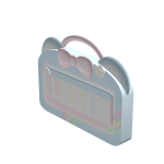 cute pastel blue bear piano holdable