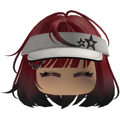 Cute emo y2k hair fluffy (red)