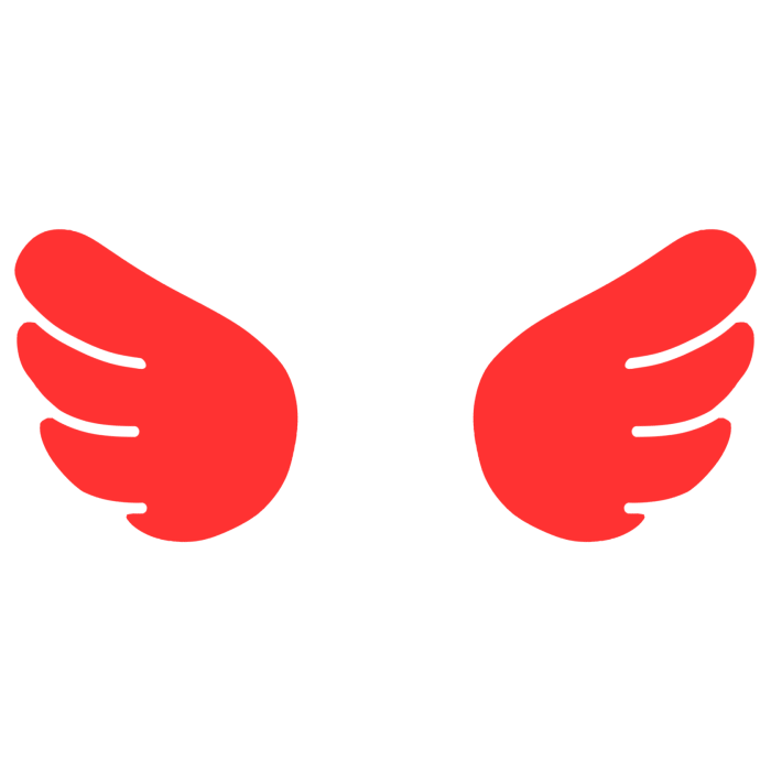 ♡ Cute Glowing Chibi Angel Wings Red