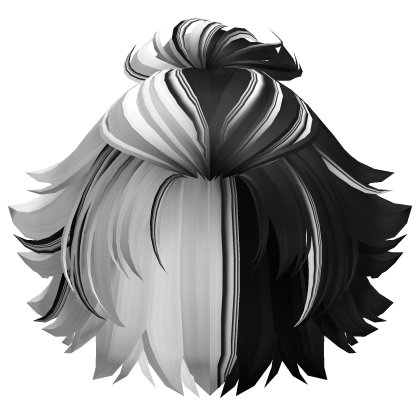 Two-Tone Anime Ponytail Boy Hair (Black & White) Roblox item