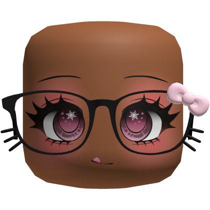 Christmas Cute Anime Face W Kitty Bow glasses Roblox item