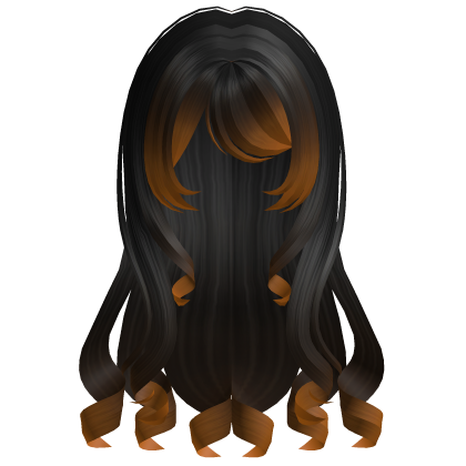 orange and black long girl hair