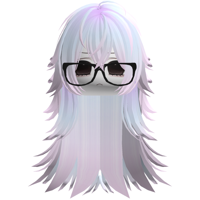 Vkei Moe Pastel Messy Long Hair /w Glasses