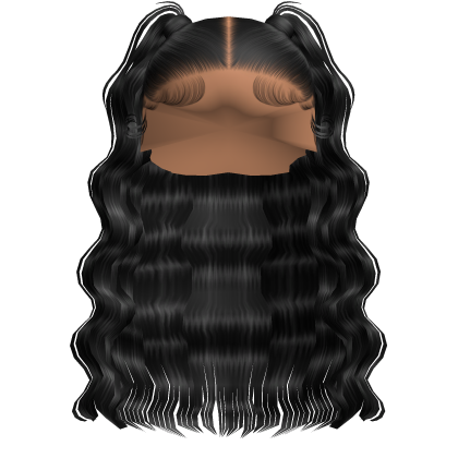 Crimped Long Wavy Pigtails (Black)