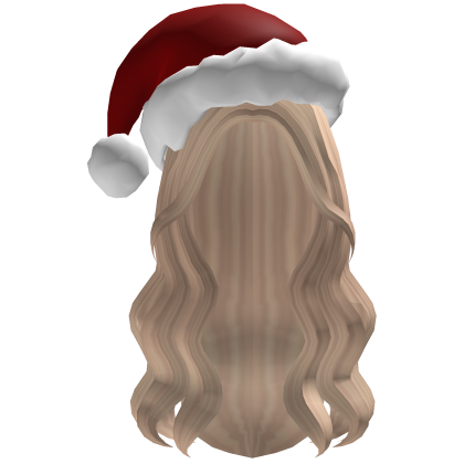 Wavy Blonde Hair w/ Christman Santa Hat thumbnail