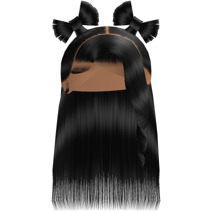 Black Half Up Twin Bow Sleek Bussdown