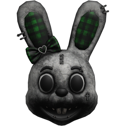 scary psycho halloween bunny mask green