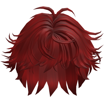 Cute Anime Emo Hair Red Fluffy Y2K Roblox item
