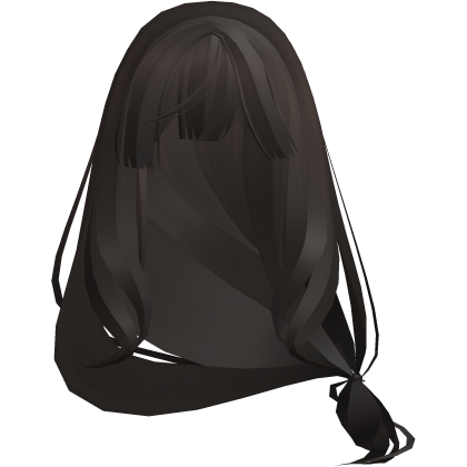 cutesy pure long hair w/ low ponytail dark brown Roblox item