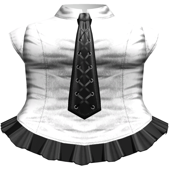 Gothic Wrinkled Tie Dress in White & Black