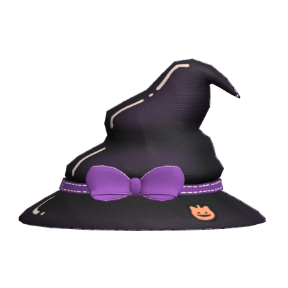 Halloween Purple Witch Hat With Ribbon Roblox item