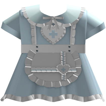 Baby blue goth kawaii cute ruffled nurse dress 