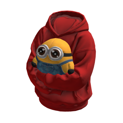 Yellow Goggle Alien Huggable Sweater Red Hoodie