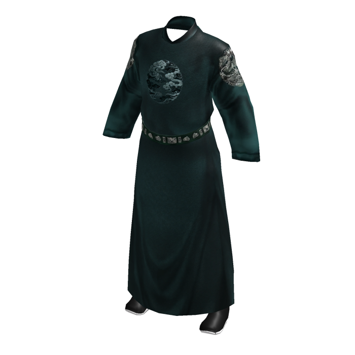 Traditional Chinese Male Long Robe Hanfu-Green