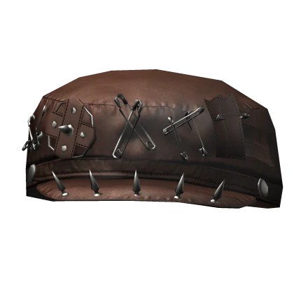 Y2K Punk Grunge Leather Hat (Brown) | Roblox Item - Rolimon's