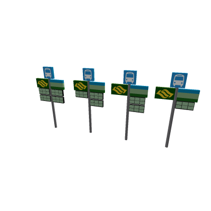 Bus Stop Poles Set