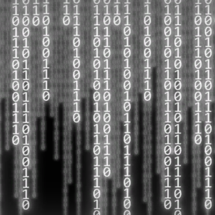 White Glitch Binary Matrix Code PC Hack Background